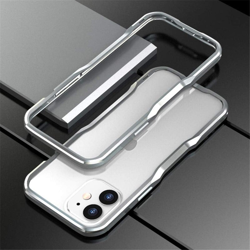 HENGHUI Aluminum Bumpers Compatible with iPhone 12 Pro/iPhone 12 6.1-INCH Bumper Case Metal Frame Bumper Cover Shock Absorbent Slim Cool Design (iPhone12/iPhone12Pro, Silver) - Image 1